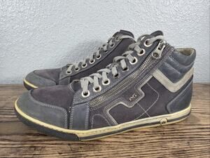 Nero Giardini Men’s Size 8.5 EU 42 Grey Leather High Top Ankle Boots Shoes Italy